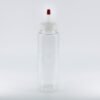 250ml (8oz) Clear PET Sauce Bottle with Yorker Natural Spout Cap and Red Tip | SKU: BSB-066NS