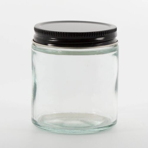 4oz Clear Glass Candle Jar and Cap Set | SKU: BSJ-035