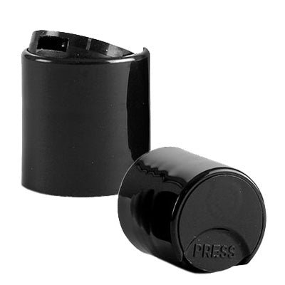 24/410 Black Unlined Disc Top Cap SKU:BSC-008