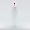 250ml (8oz) Clear PET Sauce Bottle with Yorker Natural Spout Cap and Red Tip | SKU: BSB-066NS