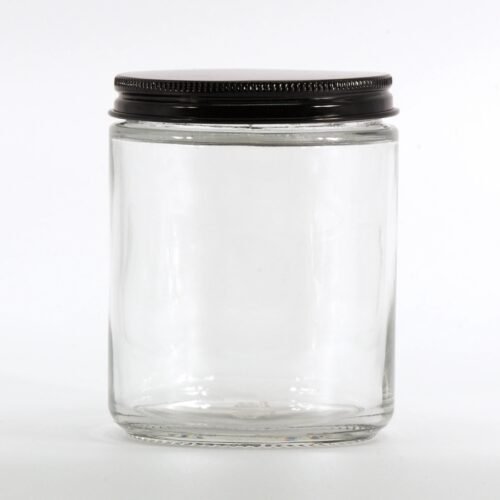 8oz Clear Glass Candle Jar with 70/400 Metal Lid | SKU: BSJ-036