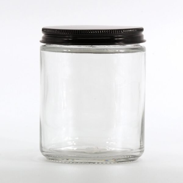 8oz Clear Glass Candle Jar with 70/400 Metal Lid | SKU: BSJ-036