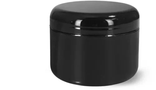 1oz Black PP Double Wall Round Base Jar with 53/400 Dome Cap | SKU: BSJ-082