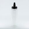 250ml (8oz) Clear PET Sauce Bottle with Yorker Black Spout Cap and Tip | SKU: BSB-066BS